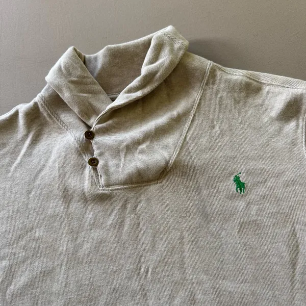 Vintage Polo Ralph Lauren Jersey Shawl-Collar Sweater - Image 6
