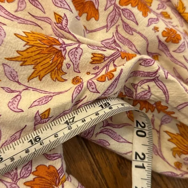 Universal Thread orange pink bohemian floral puff sleeve dress xs - Image 9