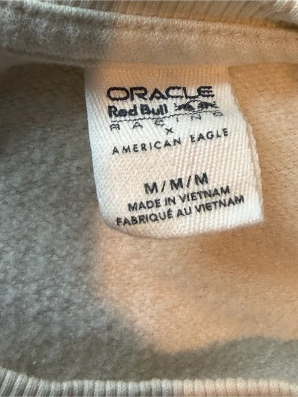 American Eagle x Oracle Red Bull Racing F1 Graphic Sweatshirt Cream Size M - Image 8