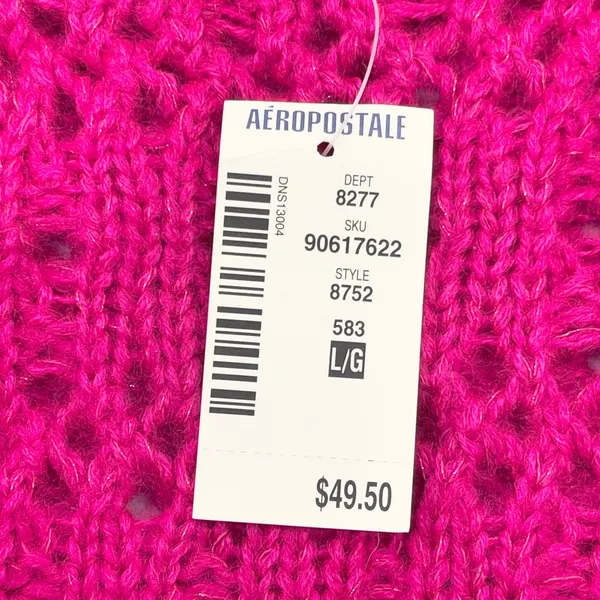 Aeropostale Sweater Womens Large Open Knit Y2k Dopamine Mall‎ Goth Indie Fairy - Image 10