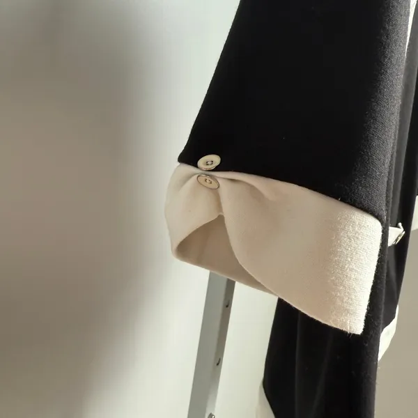 Covington sz M black white open button cardigan‎ - Image 4