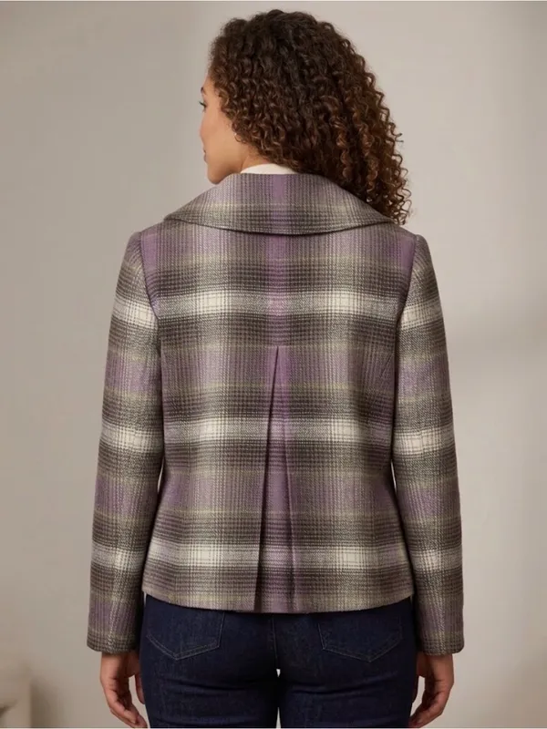 Evan Picone Plaid Jacket in Purple and Gray - Image 2