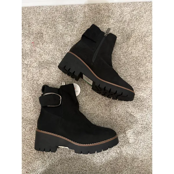 Blondo Dagger Waterproof Black Nubuck Lug Sole Ankle Boots Women’s 6.5 NWT - Image 7