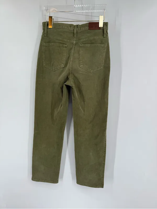 Madewell‎ classic straight Jean green corduroy Full length pants size 26 - Image 2
