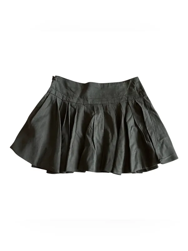 Free People Black Pleated Mini Skirt Size 4 Coquette Dark Academia - Image 3