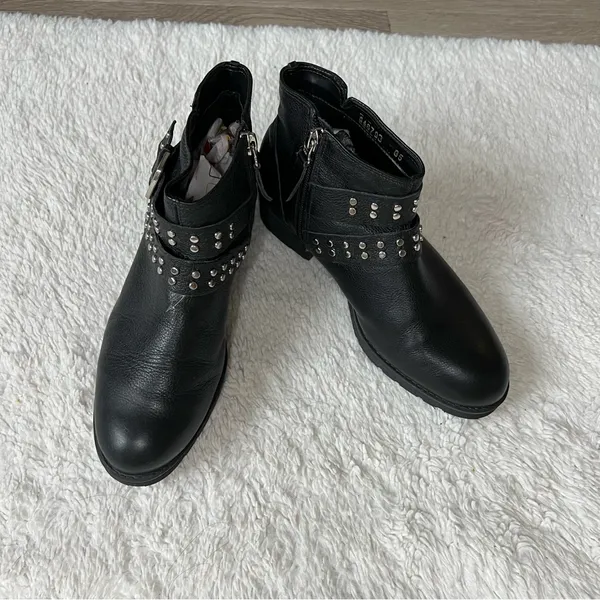 Hush Puppies Black Studded Ankle Boots - Image 8