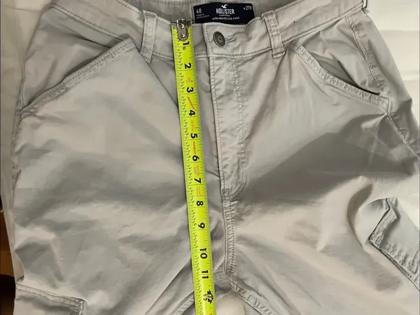 Hollister Ultra High-Rise Dad Pant Womens Sz 4R W27 Gray Cargo Stretch - Image 7