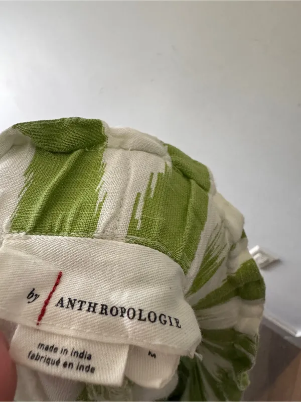 Anthropologie Green Linen Breezy‎ Paperbag Shorts - Image 6