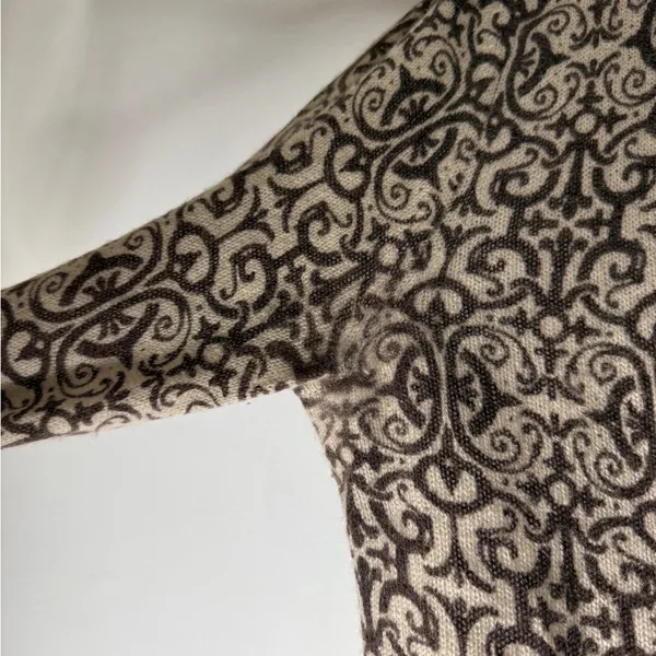 White + Warren Cashmere‎ Brown Cream V Neck Button Down Cardigan Large - Image 5