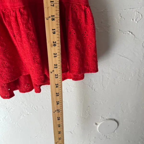 Knox Rose Size Large Boho Cottage Lace‎ Red Sleevless Babydoll Blouse Top - Image 8