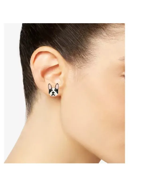 Betsey Johnson Gold - Toned FRENCHIE Bulldog Stud Earrings - Image 2