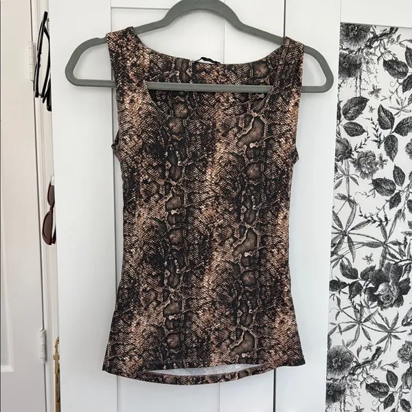 Snakeskin Print square neck Sleeveless Top Zara - Image 2