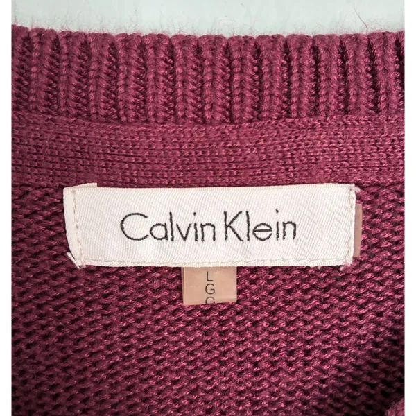 Calvin Klein Wool Blend Sweater Textured Cottage Large Fig - Image 2