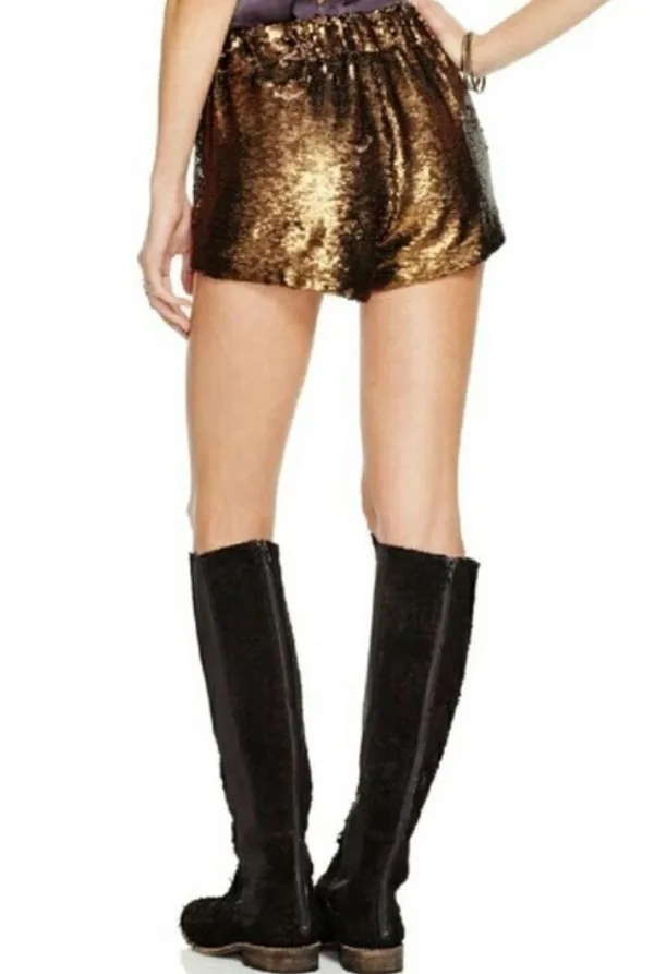 NWT Free People Bronze Sequin Sparkle Shorts - Image 5