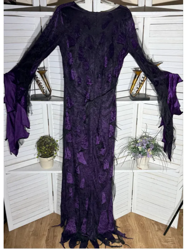 The evil court countess of darkness sexy witch sorceress velvet mesh costume L - Image 3