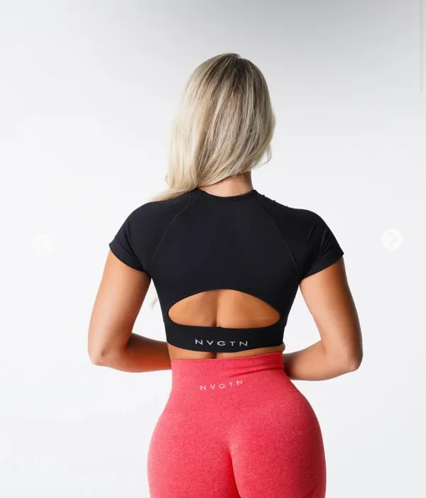 NVGTN Black Vortex Seamless Bra Top - Image 2
