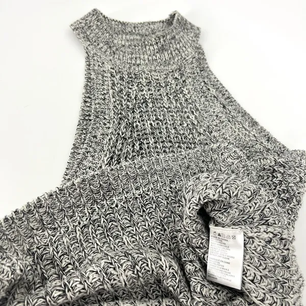 Lovemarks Chunky Knit Halter High Neck Sleeveless Sweater Heather‎ Grey S - Image 6