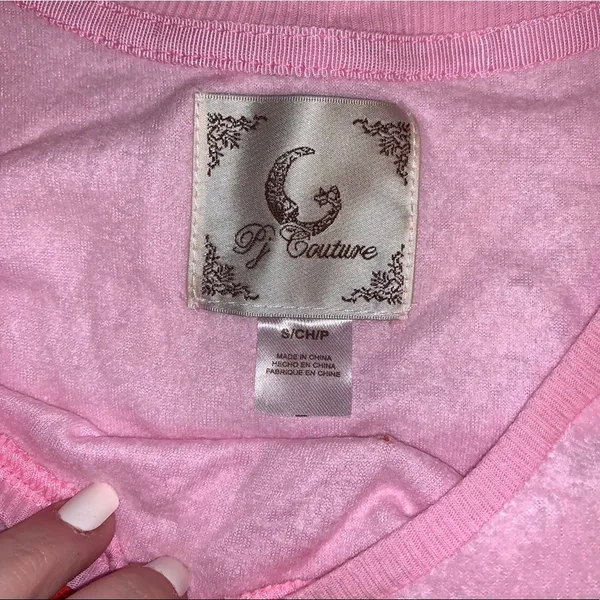 NWT PJ Couture Pink‎ Fox Pajama Top Small Long Sleeve Sleepwear Cute Graphic - Image 3