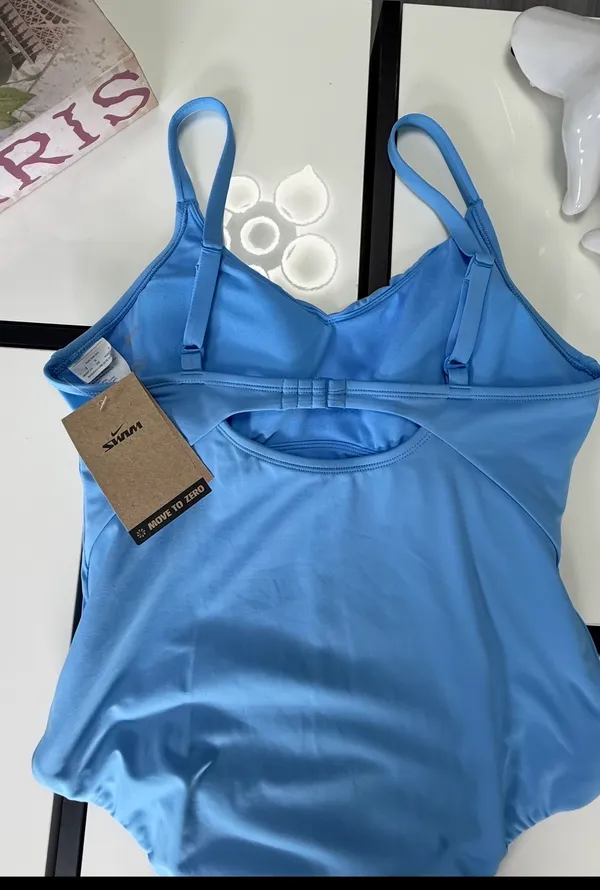 Nike Women’s Swim "Move to Zero" One-Piece Swimsuit - Light Blue - Size Large (L) - Image 4
