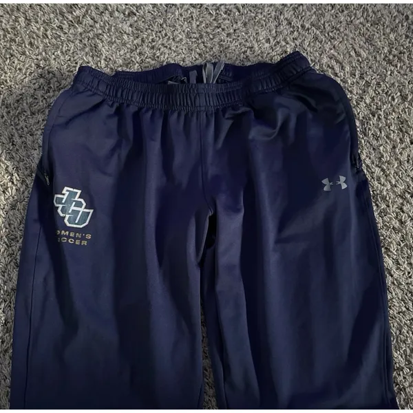 Under Armour Women's Navy Blue Fitted "JCU women's soccer" Athletic Pants Size L - Image 2