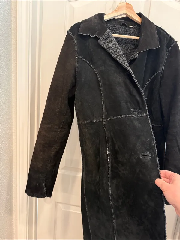 Vintage D’ Carlo y2k vintage suede leather duster coat gothic - Image 12