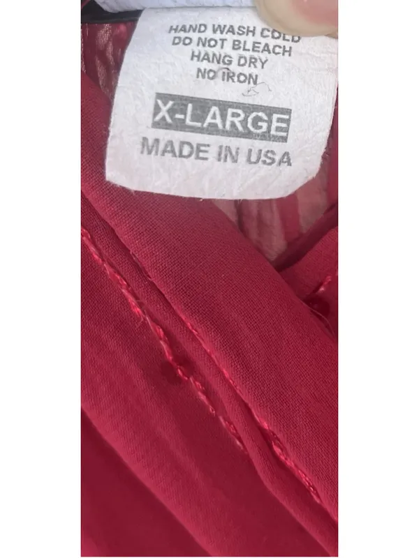 VTG Y2K Rave Sheer Sequin Embellished Handkerchief Babydoll Top 2XS Red USA Club - Image 4