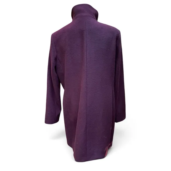Lauren Ralph Lauren Wool Peacoat Trench Coat Purple Burgundy Size 12 Old Money - Image 9
