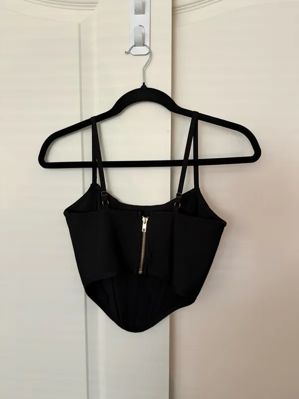 FashioNova Black Corset Tank Top - Image 2