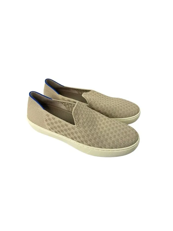 -Rothy's Womens The Original Slip On Sneaker Beige Knit Honeycomb Shoes Size 7 - Image 6