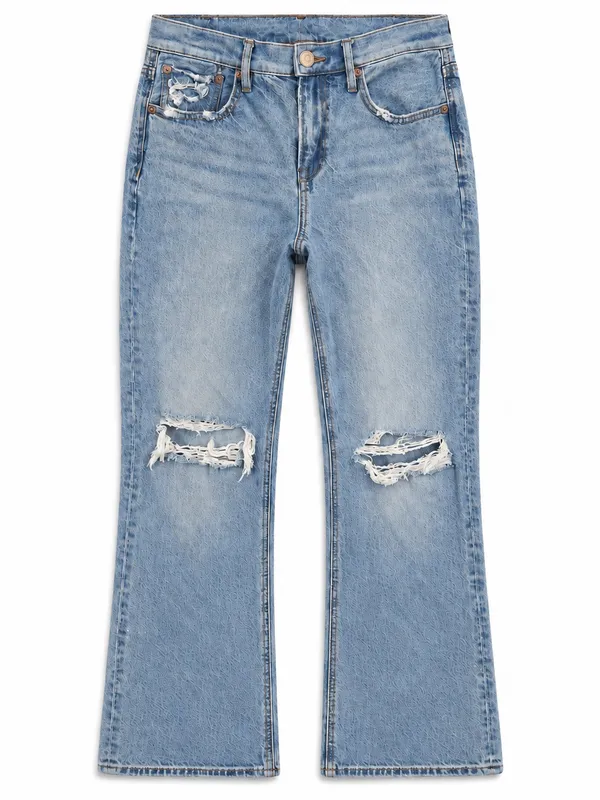 American Eagle 90’s bootcut distressed knees light wash comfort waist jeans 2reg - Image 2