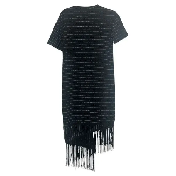 ✨ZARA Trafaluc Knit Fringe Striped Midi Tee Sz Small Dress✨ - Image 6