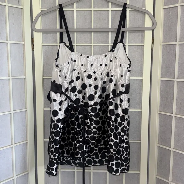 Heart Soul Polka Dot Satin Y2K Coquette Indie Sleaze Camisole Medium - Image 7