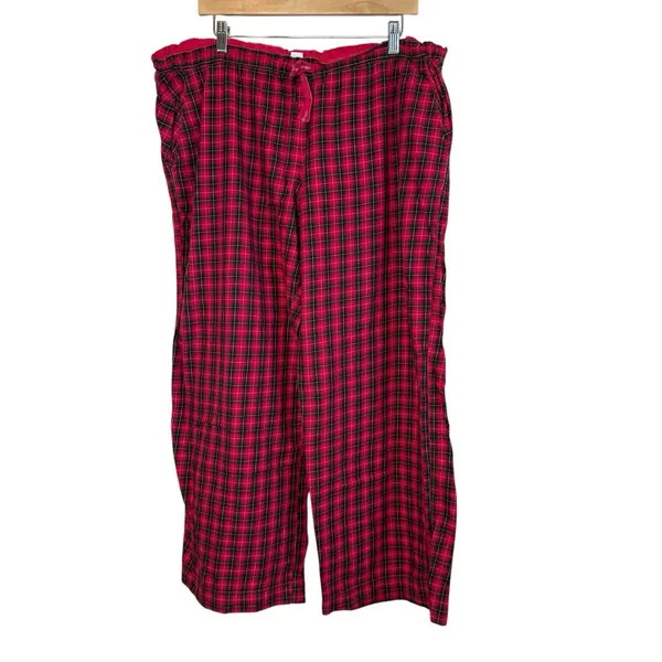 Victoria's Secret Red Plaid 2 Piece Pajama Set XL Holiday Christmas Heritage‎ - Image 4