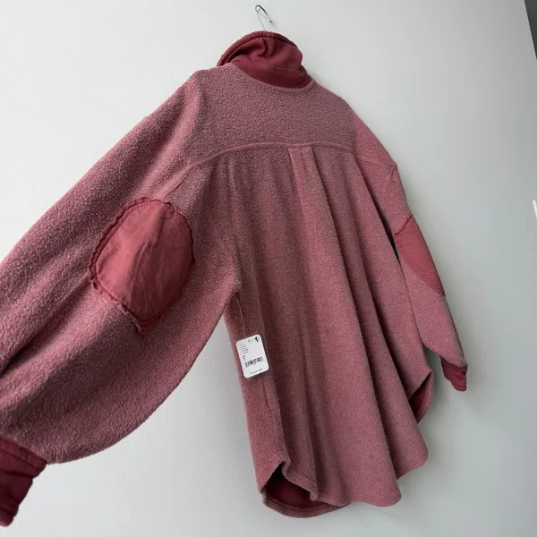 FREE PEOPLE Ruby Oversized Shirt Jacket in Rose Brown Cocoa/Mar - Size S NWT - Image 5