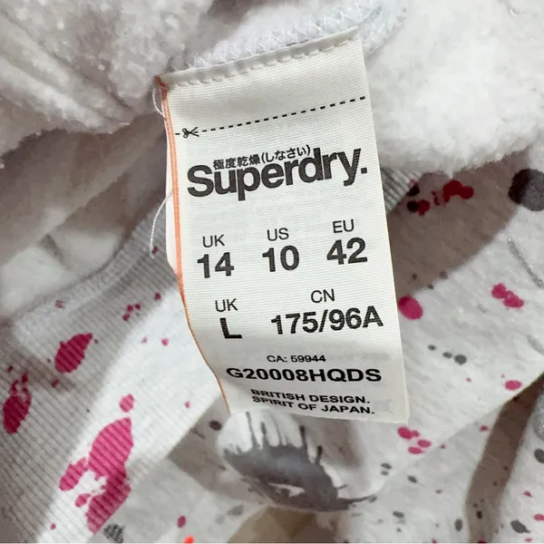 Superdry Orange Label All Over Print Full Zip Sweatshirt Size L Preowned - Image 8