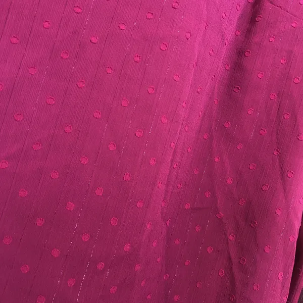 J. Crew Factory Fuchsia Shimmery Polka Dot Ruffle Blouse Small Going Out Casual - Image 6