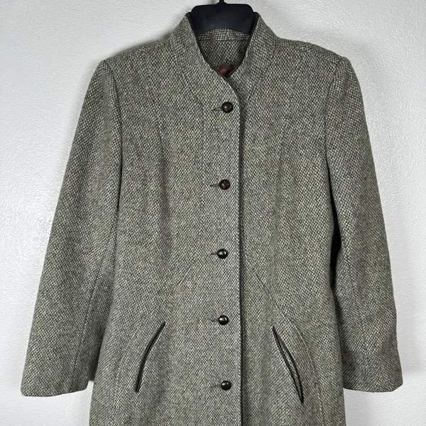 Vintage 50s‎ 60s Jill Jr 100% Pure Wool Long Over Coat Union Made in USA Small - Image 2