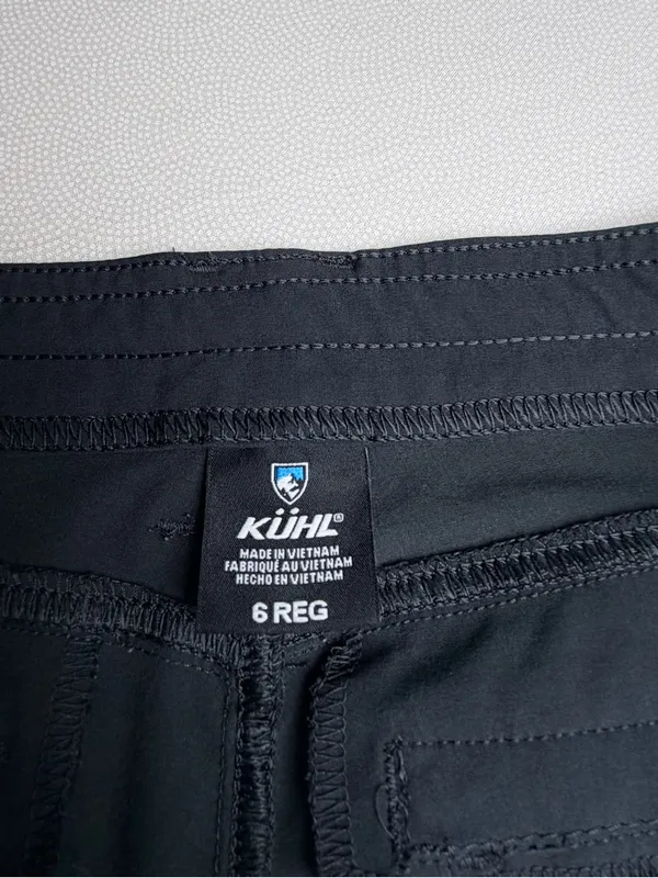 KUHL Womens 6 Regular Dark Grey Cargo Hiking Pants Roll Tab Outdoor Stretch - Image 5