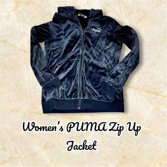 PUMA Black Bomber Jacket with hood - Image 2