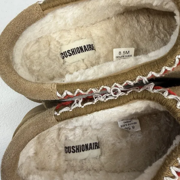 Cushionare Women’s 8.5 Kabuki Genuine Suede Platform Mule Slippers Tazz Beige‎ - Image 7