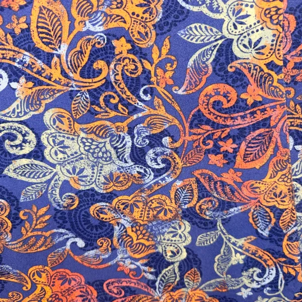 Woman Within 1X Tank Top 22/24W Blue Orange Paisley Sleeveless Rayon Coastal 750 - Image 7