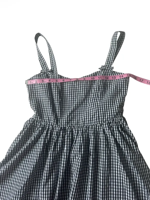 Altar’d State black and white gingham mini dress with delicate bow details - Image 5