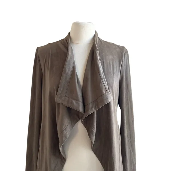 ABBELINE Jacket Womens Sz Large TanFaux Suede Draped Southwestern Bohemian - Image 3