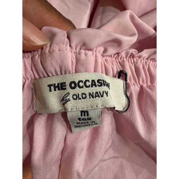 Old Navy The Occasion Pink Bubble Hem Mini‎ Dress Tie Strap Tall Medium 303 - Image 4