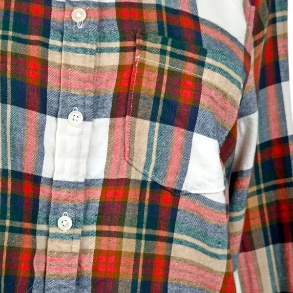 J.Crew  Plaid Light Flannel Long Sleeve Button Down Shirt Gorp - Image 4