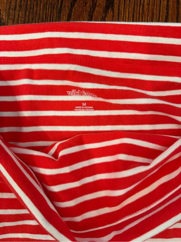 wild fable Red & White Striped Off-Shoulder Crop Top Sz M - Image 2