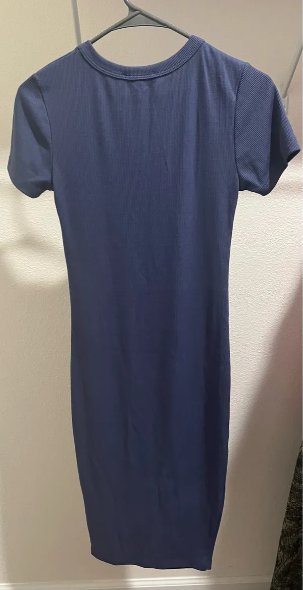 Lulus Blue T-Shirt Navy Crewneck Bodycon Mini Dress - Image 2