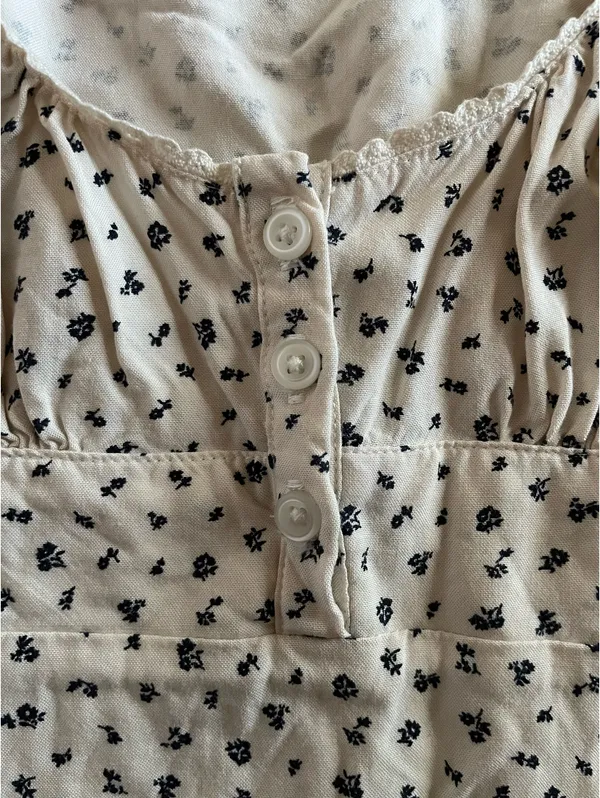 John Galt white and navy short sleeve top - Image 2