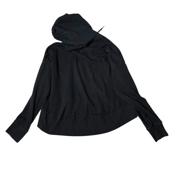 NIKE Navy Blue Hoodie High Low Boxy Cropped Fit Side Slits Womens Size Small - Image 4