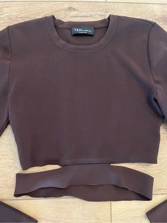 Aritzia Ten by‎ Babaton Retrospect Cutout Sweater Brown Size M - Image 2